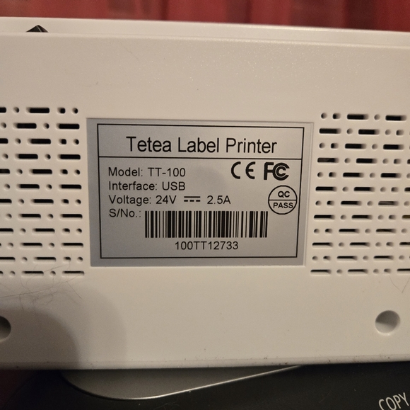 TETEA Label Printer with Original Power Cord. Excellent Condition Works Great - Picture 5 of 5